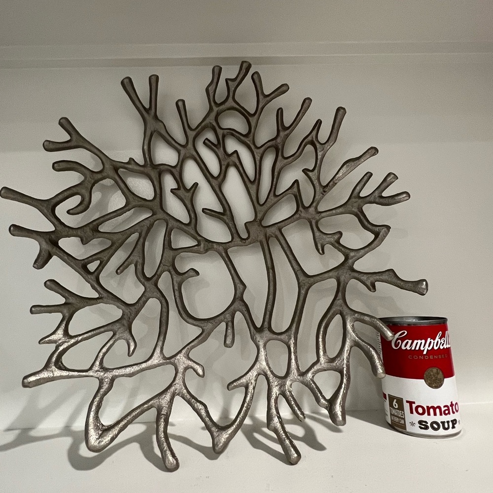 Abstract Display Metal Art Bowl Coastal Coral Reef Beach Home Decor Large - Picture 2 of 10